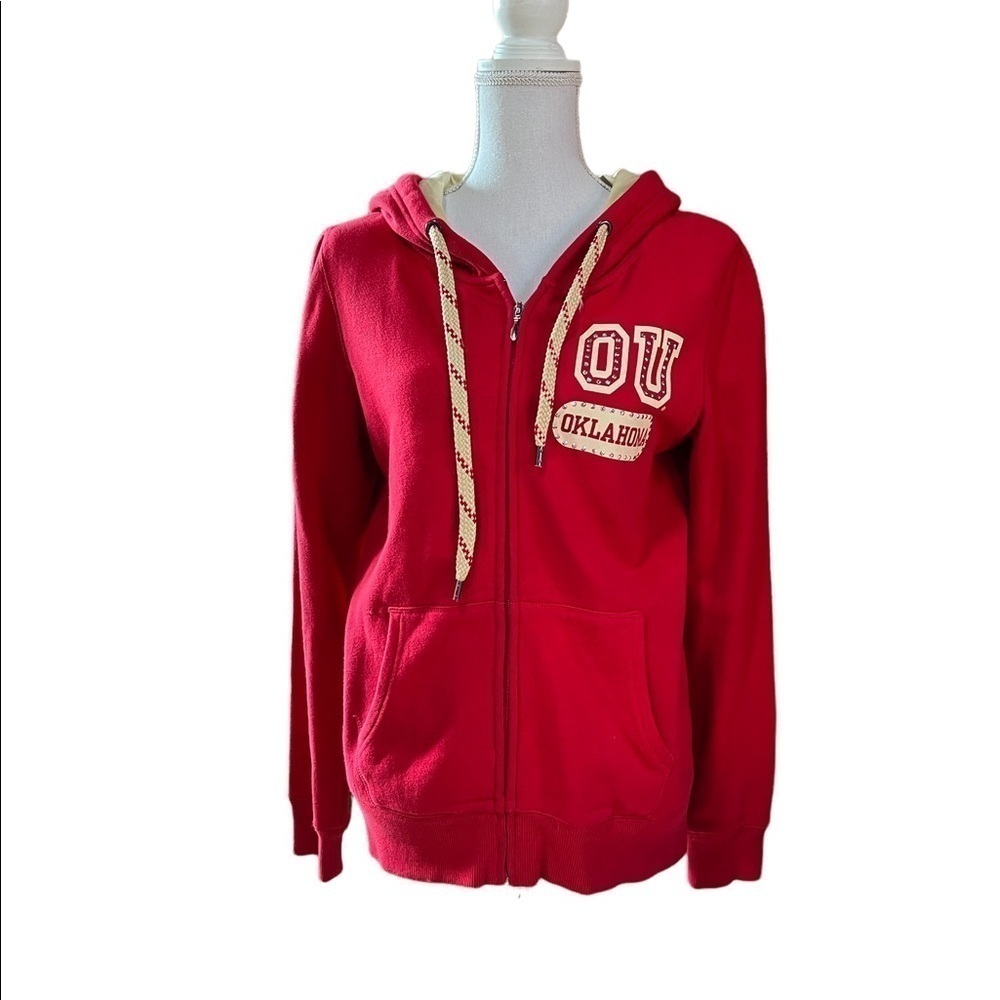 E5 CLASSICS WOMENS OU ZIPPERED HOODIE WITH BLING SIZE MEDIUM